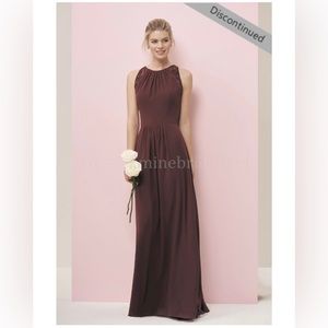 P196052 Long Jewel Neckline Georgette & Lace Dress, Diamond Club, Size16